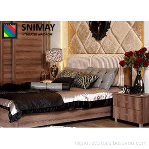 Eco Modern Luxury European Classical Dark Wooden Beds for H